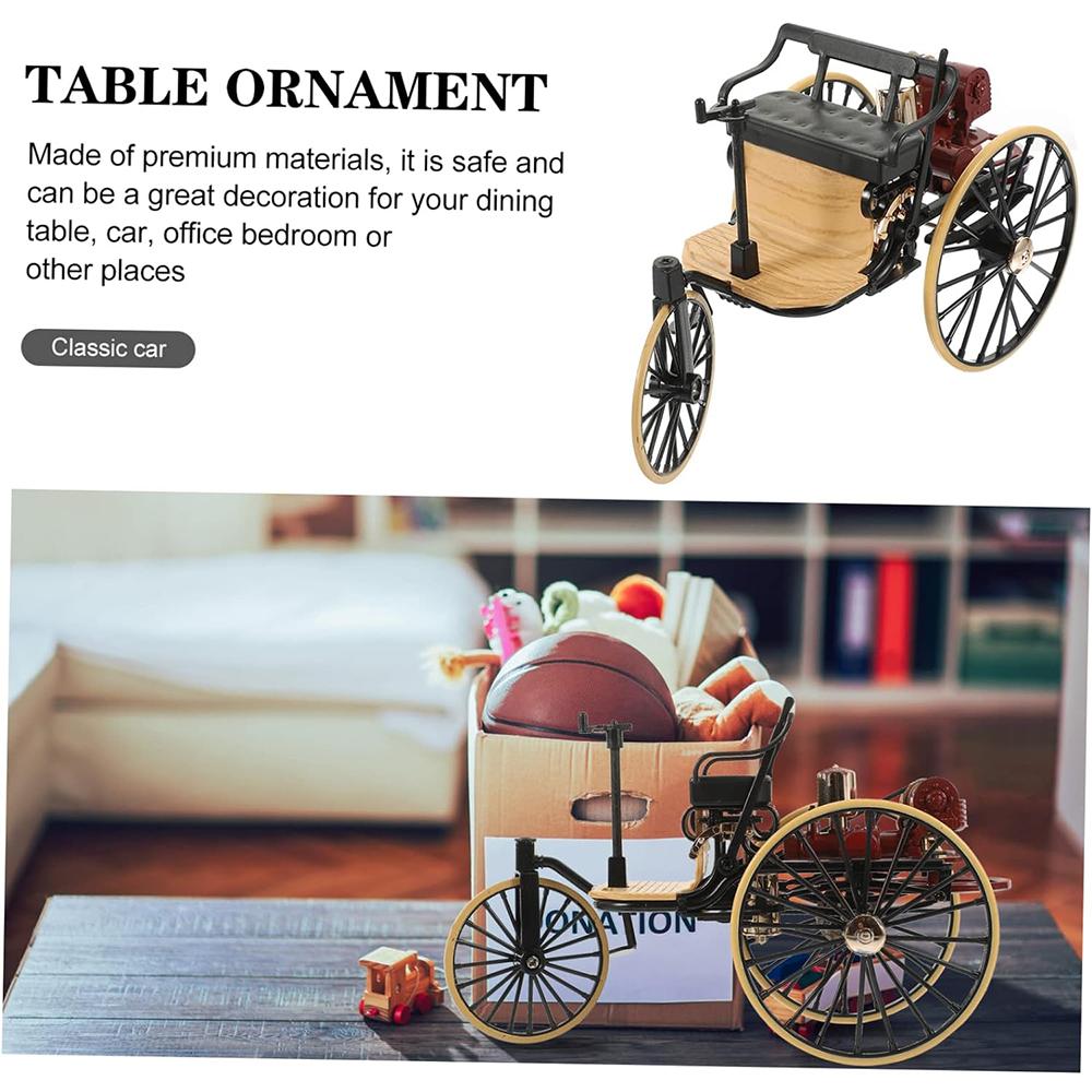 1/12 Scale High Simulation Retro Cycle Rickshaw Model Beautiful Easy Assembly Vintage Bike Model Mini Tricycle Decoration for Home