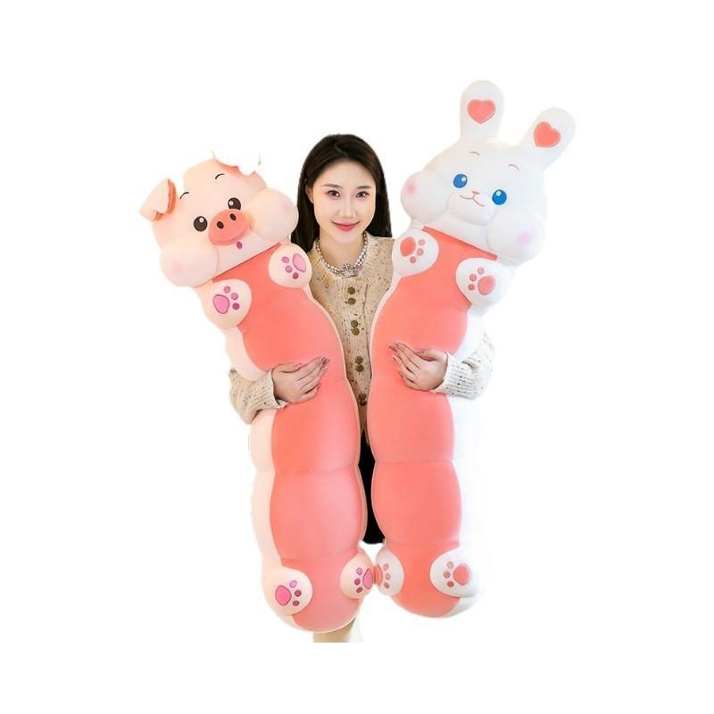 Cute Caterpillar Pet Pillow Two Ha Meng Rabbit Doll Gift For Children Girlfriend Birthday Plush Toy Doll 70cm