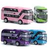 Doors Open Close City Tourist Car Diecast Cars Toy Bus Toy Model Double Decker Bus Pull Back Toys