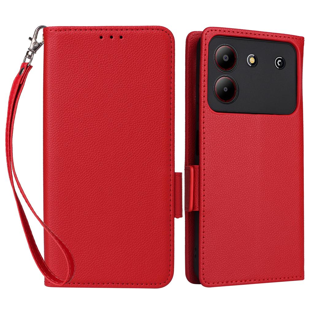 For ZTE Blade A54 Case Leather Wallet Phone Cover with Wrist Strap
