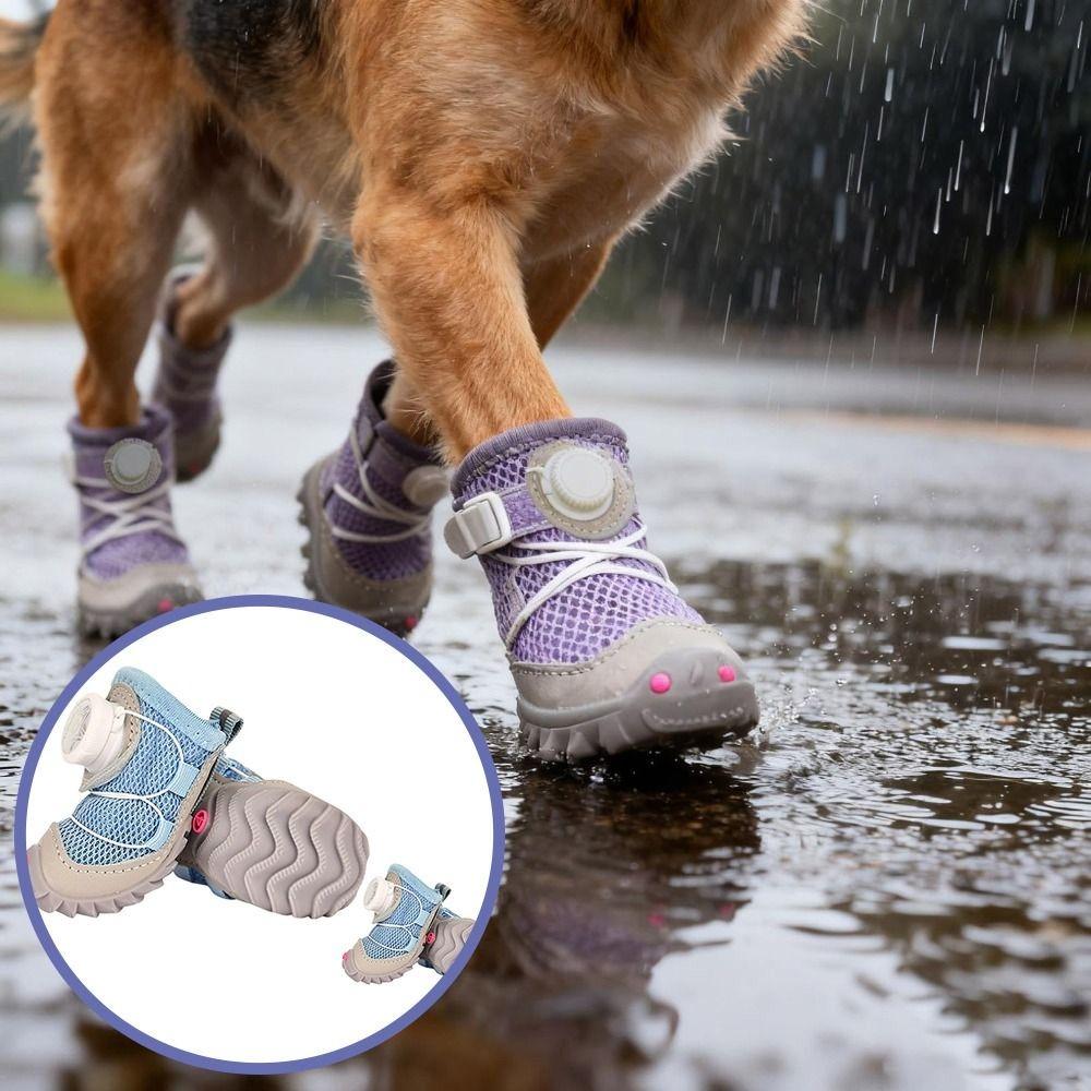 Comfortable Waterproof Dog Shoes Anti-Slip Soles Breathable Dog Boots Light Weight Paw Protectors Dogs Accessories