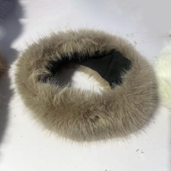 Winter Hat Hollow Top Design Wide Brim Plush Hat Solid Color Outdoor Activities Cycling Travel Insulated Headgear