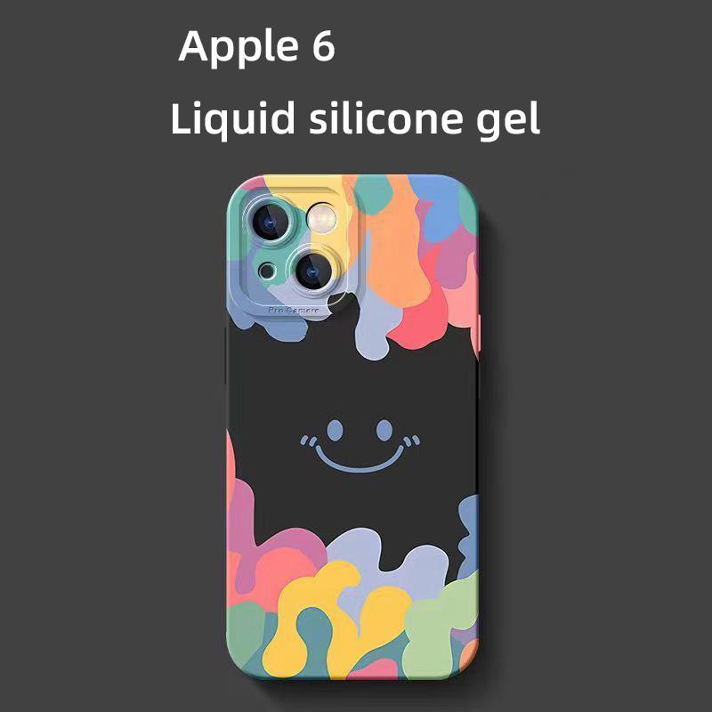 Kolorowa uśmiechnięta twarz odpowiednia dla Apple 15/14/13 minimalistyczne etui na iPhone 12pro odporne na upadki 7/8P