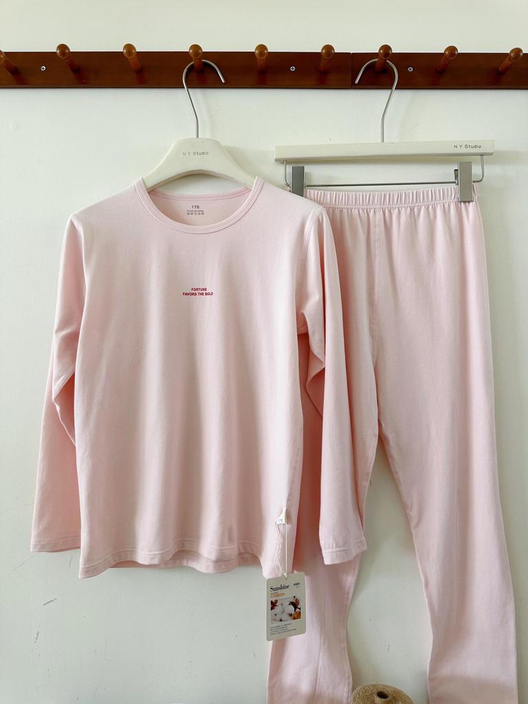 Teen Big Kid Autumn Pajamas - Solid Color, Unisex, Soft Lycra, Xinjiang Cotton, Comfortable & Skin-Friendly