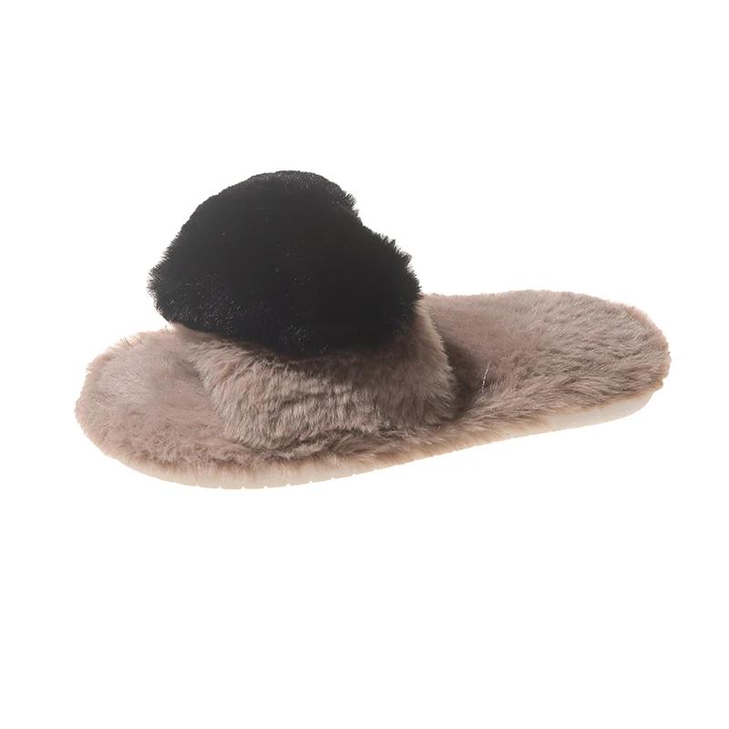 2024 Children Plush Shoes for Girl Winter New Sweet Love Fashion Korean Style Soft Anti-slippery Chic Versatile Outside Slippers