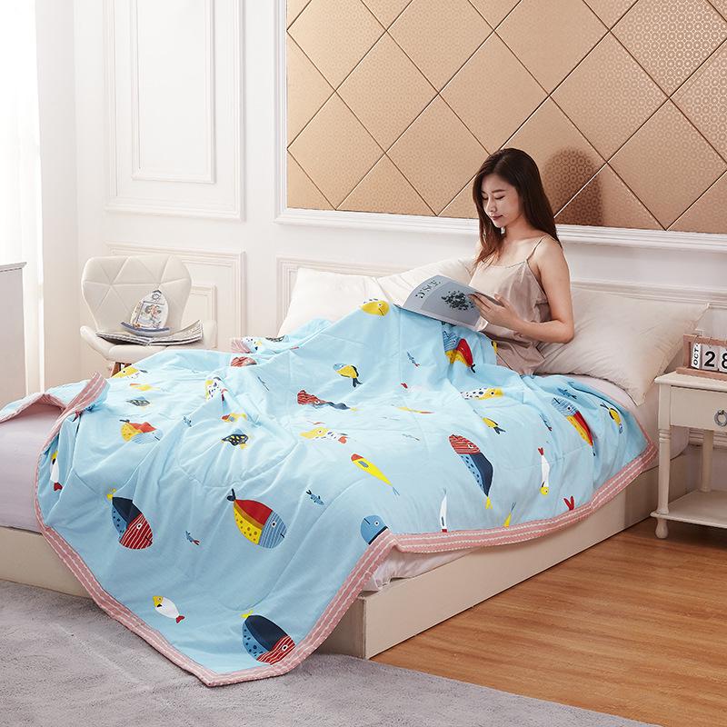 Summer & Autumn Lightweight Quilt: Double and Single Air Conditioning Blanket for Kids, Thin, Machine Washable