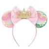 Trip Mickey Ears Headband For Girls Women Sequin Castle 5"Bow Hairband Festival Party Cosplay DIY Hair Accessories