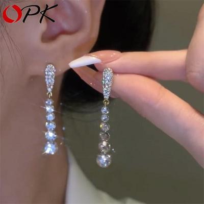Sparkling Tassel Earrings with Rhinestones for Women and Girls