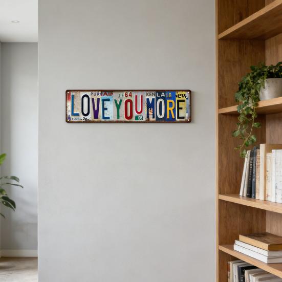 Dekoratives Blechschild Vintage Mehr Wandschilder Romantische Metalldeko Straße Ich liebe dich Schild für Schlafzimmer