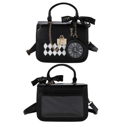 Harujio Ita Bag, Small, Concealable Shoulder Bag, Mini 2-Way HandbagShoulder Bag, BlackWhite, Stylish and Cute, Perfect for Fan Activities, Gift,