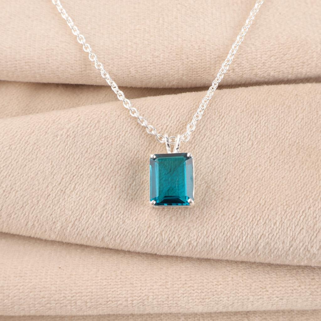 Natural Apatite Gemstone 925 Sterling Silver Jewelry Handcrafted Pendant 0.69" PP-58-4