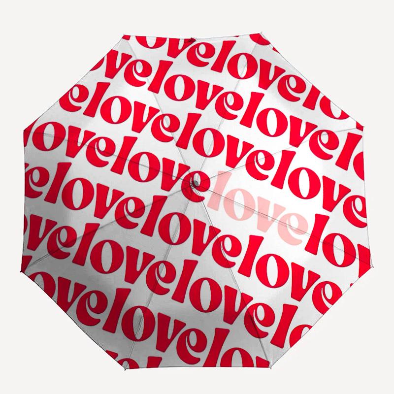 1pc Love Automatic Folding Umbrella - 8-Rib Automatic Open/Close, Large Canopy Birthday Festival Gift Yy251217101