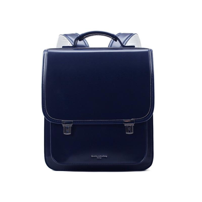 

Lightweight, Spine-Protecting, Waterproof Leather Backpack for Primary School темно-синього кольору