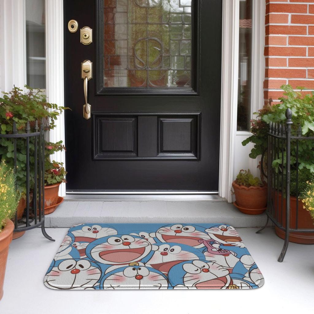 Custom D-Doraemons Cartoon Doormat Anti-Slip Entrance Welcome Kitchen Bath Floor Door Mat  Toilet Living Room Carpet Rug