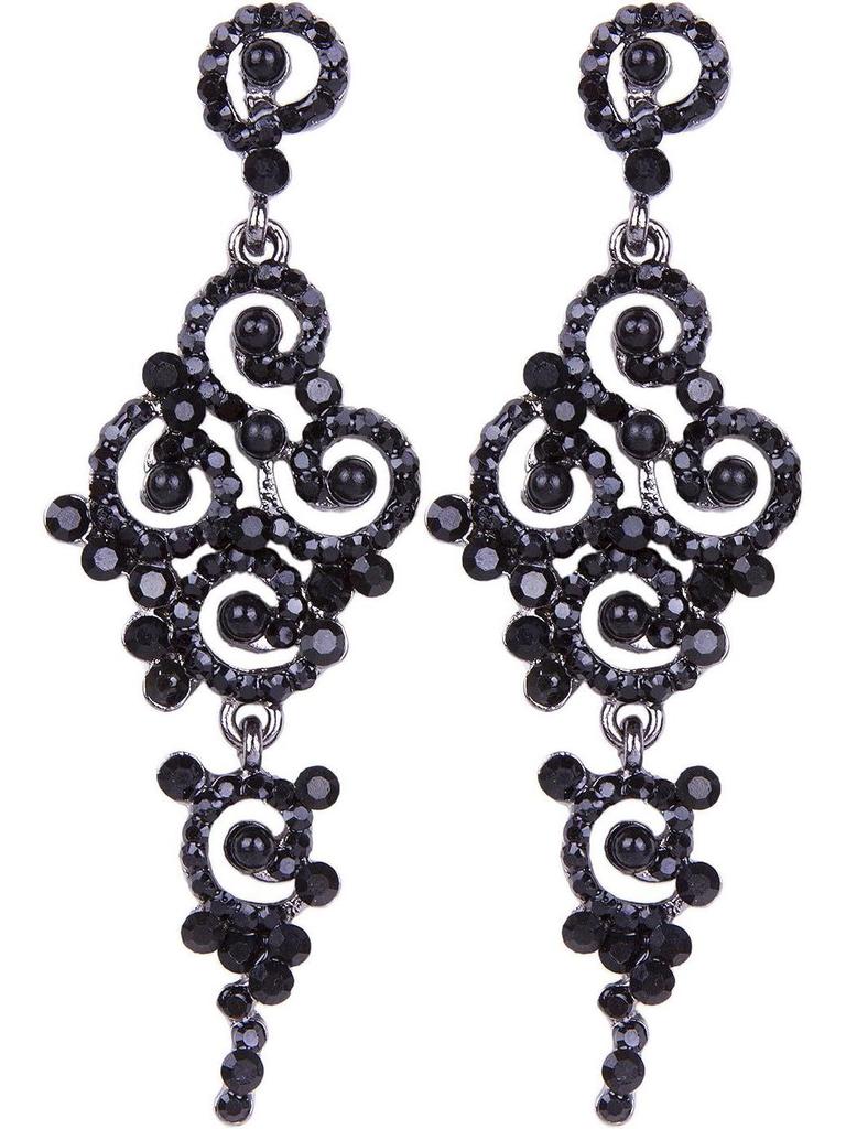 1920s Masquerade Pearl & Diamond Earrings - Gatsby Party, Bride, Wedding, Ball