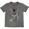 Guns N' Roses Faded Skull T-Shirt Grey New