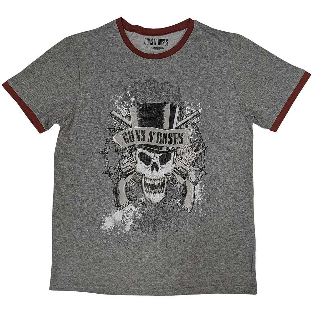 Guns N  Roses Faded Skull T-Shirt Grey New S