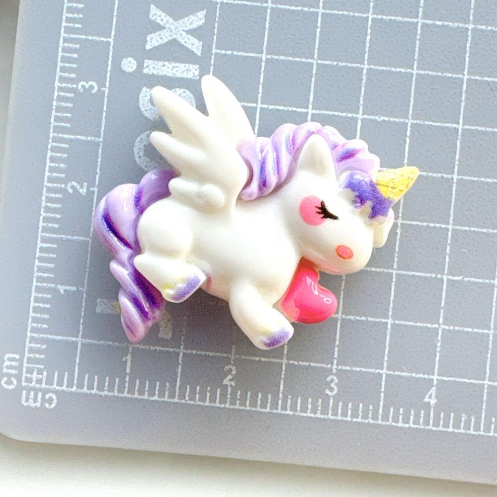 10Pcs New Cute Cartoon Unicorn, Rainbow, Ice Cream Series Flat Back Resin Cabochons Scrapbooking DIY Jewelry Craft Decoration