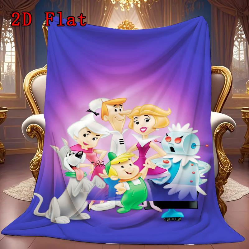 Cartoon Jason Family 2D Flat Pattern Flannel Blanket High quality All Seasons Warmth and Comfort Perfect for Christmas Gifts.