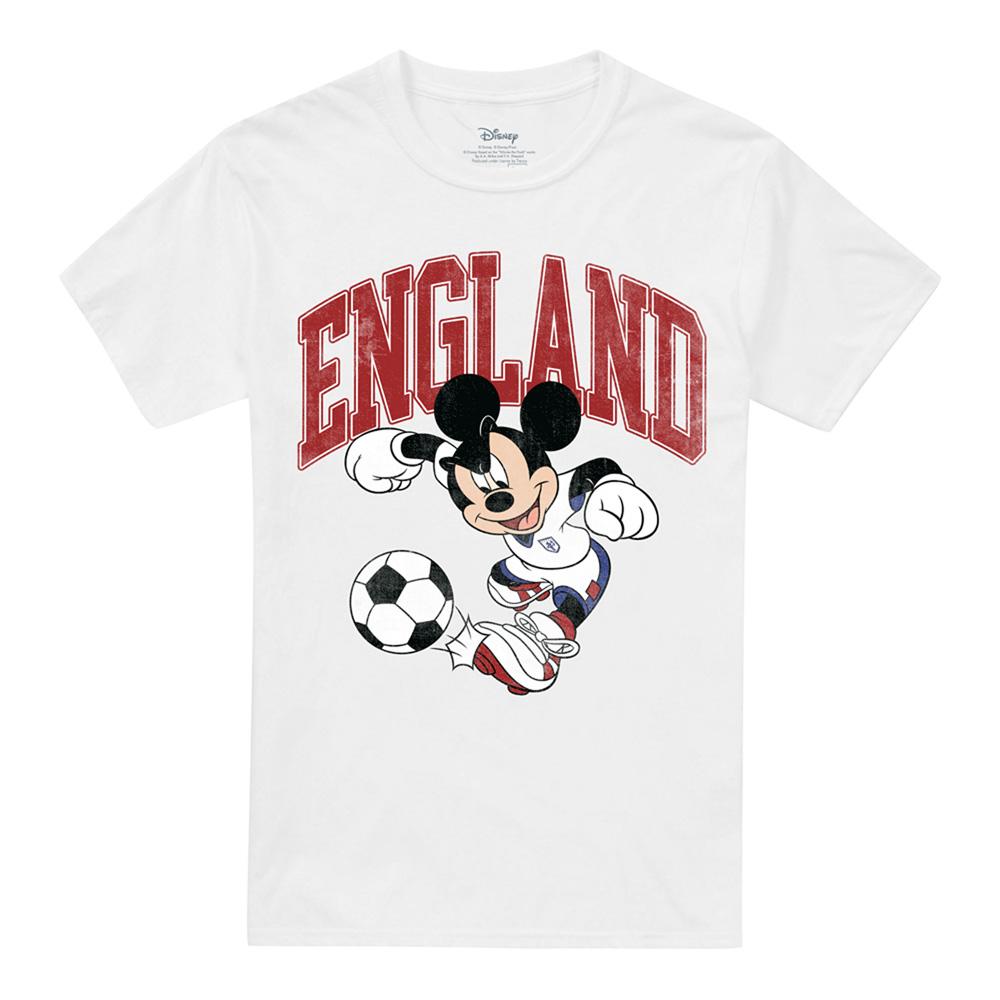 Disney Unisex Adult England Mickey Mouse Football T-Shirt
