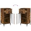 Bathroom Cabinet with Door Smoked Oak 39.5 x 36 x 88 cm
