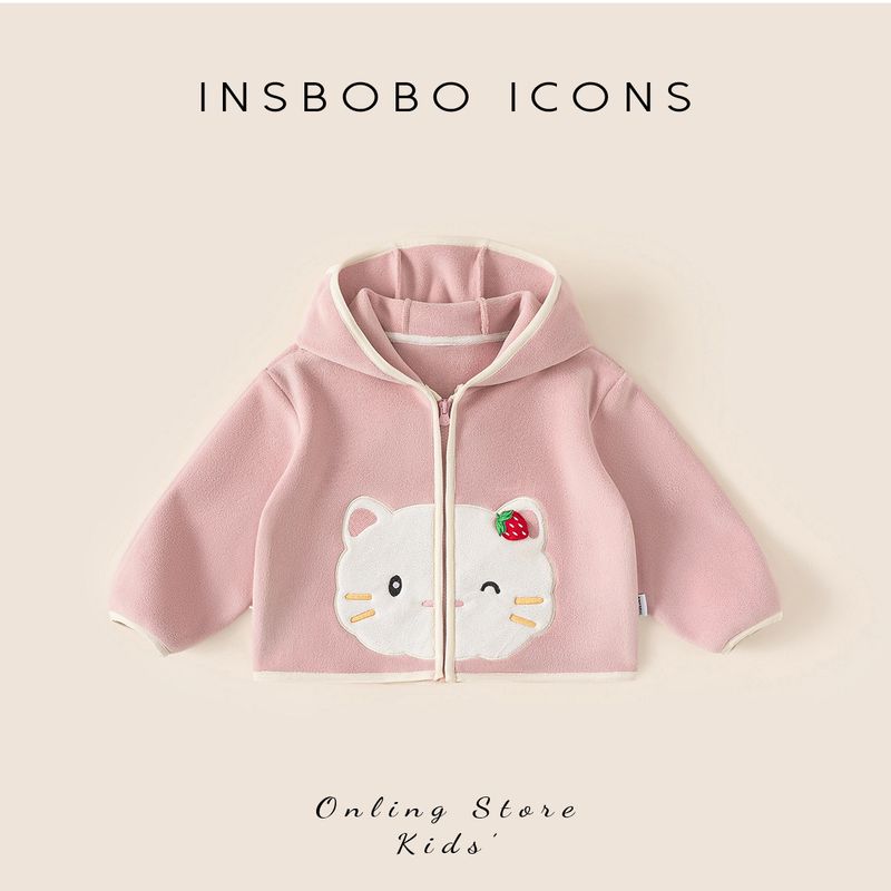 Insbobo Girls  Jacket 2025 Winter New Thickened Warm Children s Winter Clothing Girls  Thickened Top Trendy Pink 140