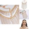 Fashion Rhinestone Decoration With Tassel Design Women Headwear Face Curtain For Nightclub Party And Performance