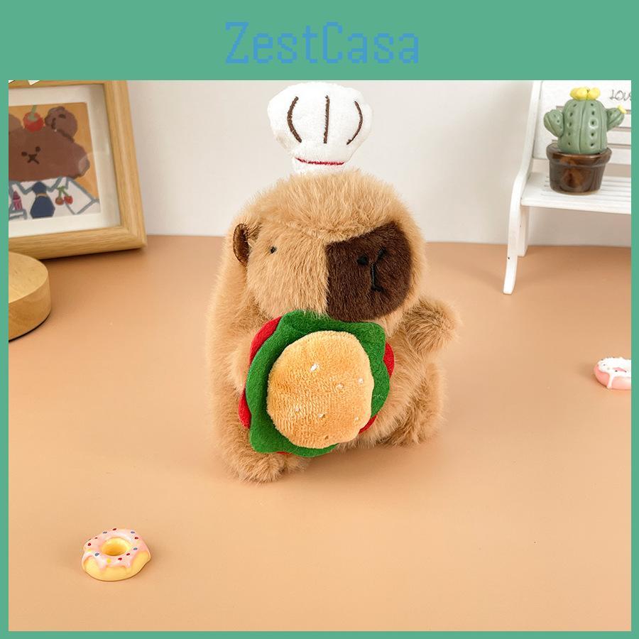 Chef Capybara Cartoon Plush Doll Children Toys Keychains Backpack Decoration