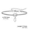 Stainless Steel 26-Letter Bracelet & Anklet with Double-Layer Knotted Snake Bone Chain