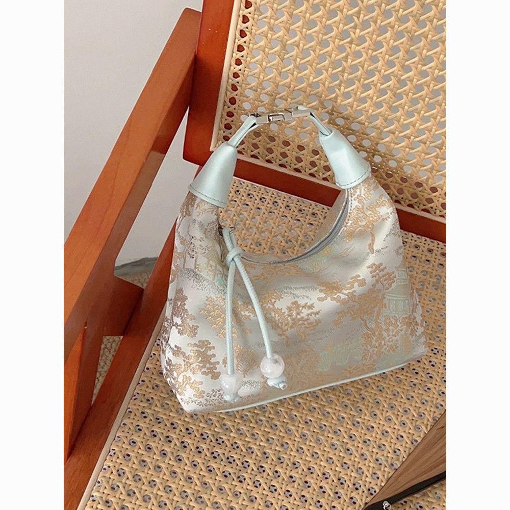 2025 New Silk Embroidery Cheongsam Crossbody Dumpling Bag: Ancient Chinese Style Summer Handbag for Women