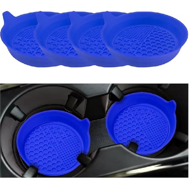 Mandark 4PCS Car Cup Holder Coaster, Silicone Anti-Slip Vehicle Ert Water Bottle Mat, Automotive Interior Ulation Drink Cup Pad Decor Accessories,