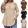 Damesblouse met blote schouders, plus size, losse pasvorm, casual top voor een avondje uit, top met 3/4 mouwen