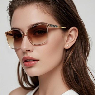 Fashionable Large Frame Sunglasses For Women's Trendy Uv Sunglasses New Personalized Versatile Sunglasses 1023