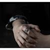 Verstellbarer Offener Ring Herren Damen Sterling Antiker Bestien-Motiv Vintage-Stil Geometrisches Statement