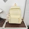 Schoolbag Fashion Large Capacity School Bag Girls Junior High School Travel Backpack Japanese Solid Color College Student Lightweight Versatile 