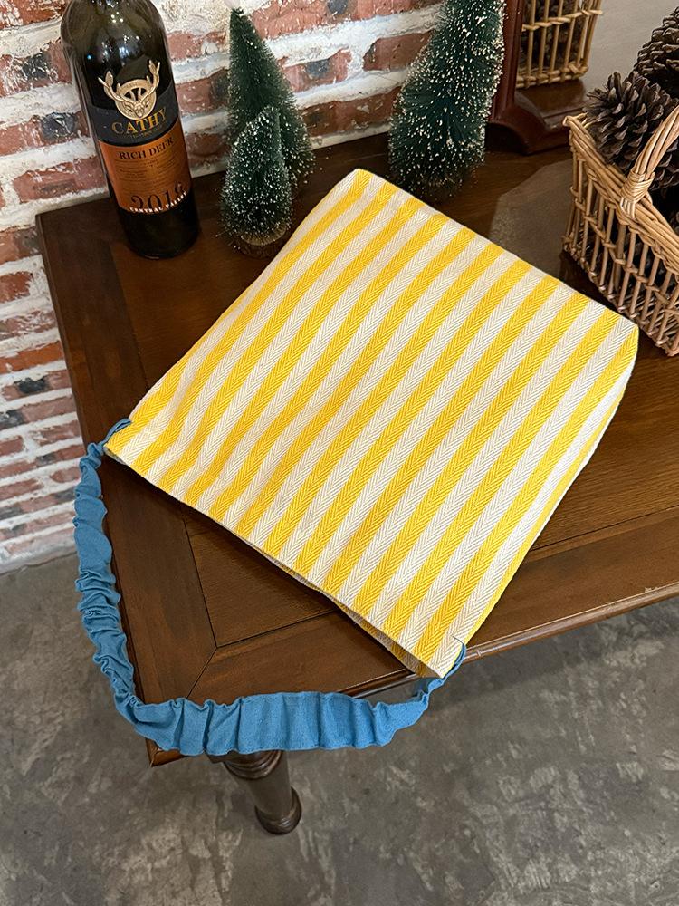 Niche Striped Canvas Bag Women's 2025 New Large-capacity Shoulder Bag Lazy Wind Contrasting Color Literary Tote Bag