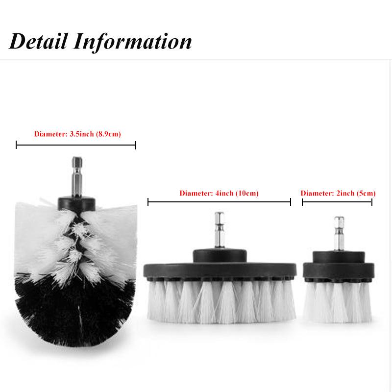 3Pcs/Set Electric Bathroom Floor Carpet Power Scrubber Cleaning For Carpet Glass Car Tires  Tile Bathroom and Kitchen 2/3.5/4''