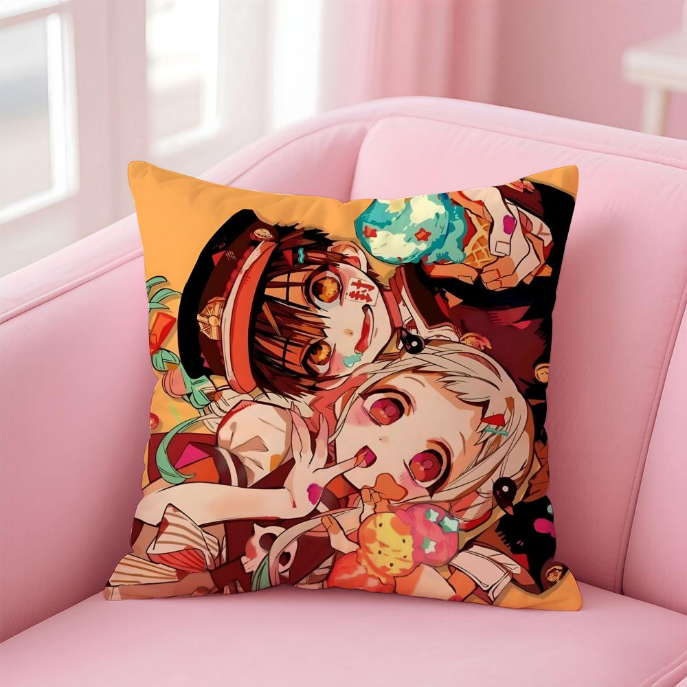 anime fantasy JJibaku SShounen HHanako Cushion Cover Pillow Case Soft Friendly Fabric Concealed Zipper