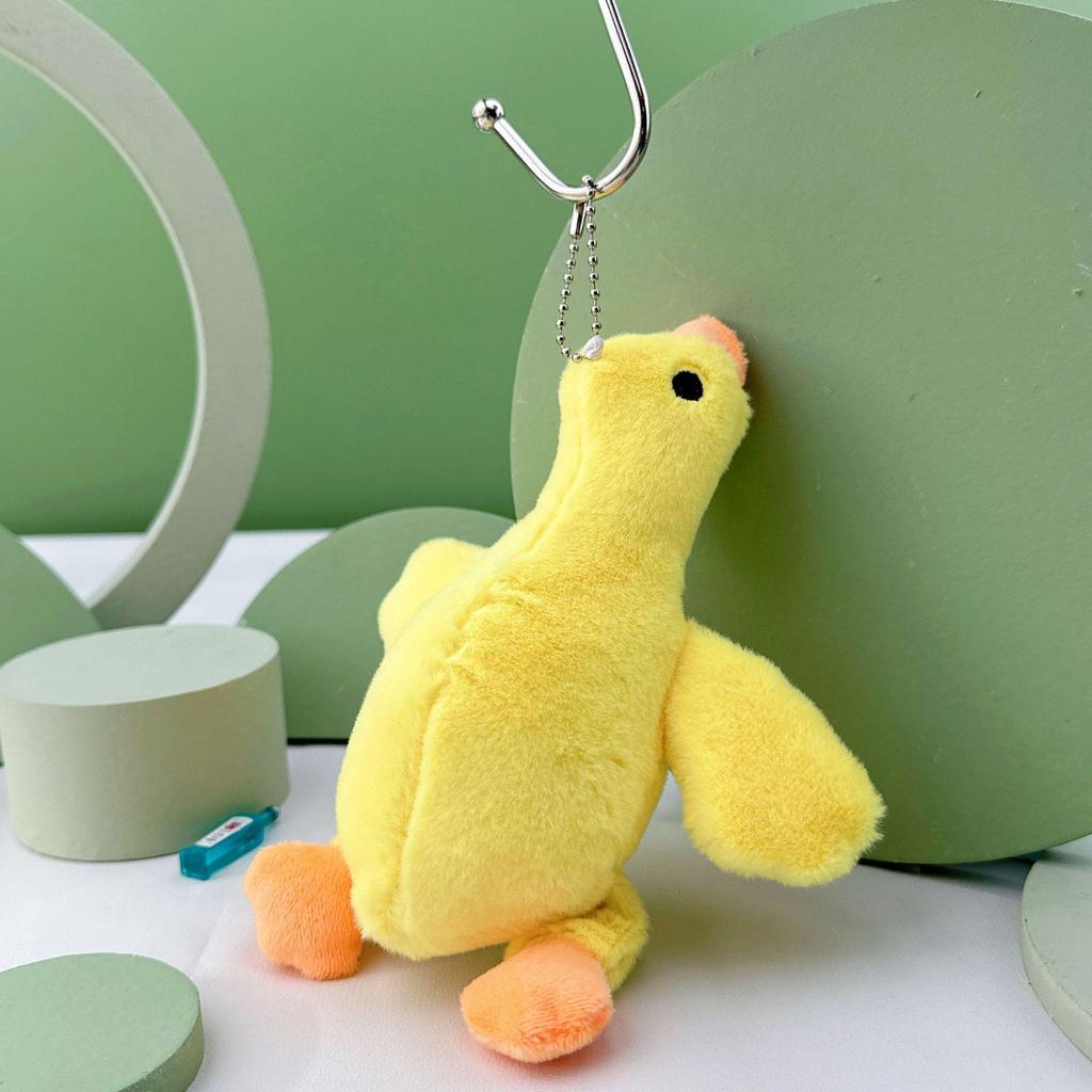 Internet Celebrity Big Goose Plush Keychain – Cute Cartoon White Goose Pendant Doll