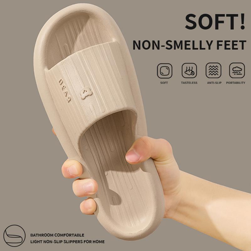 High Quality Bear Design Men Slippers Summer EVA Soft Thick Sole Fashion Wear Slippers Home Home Sandals Beach Shoes