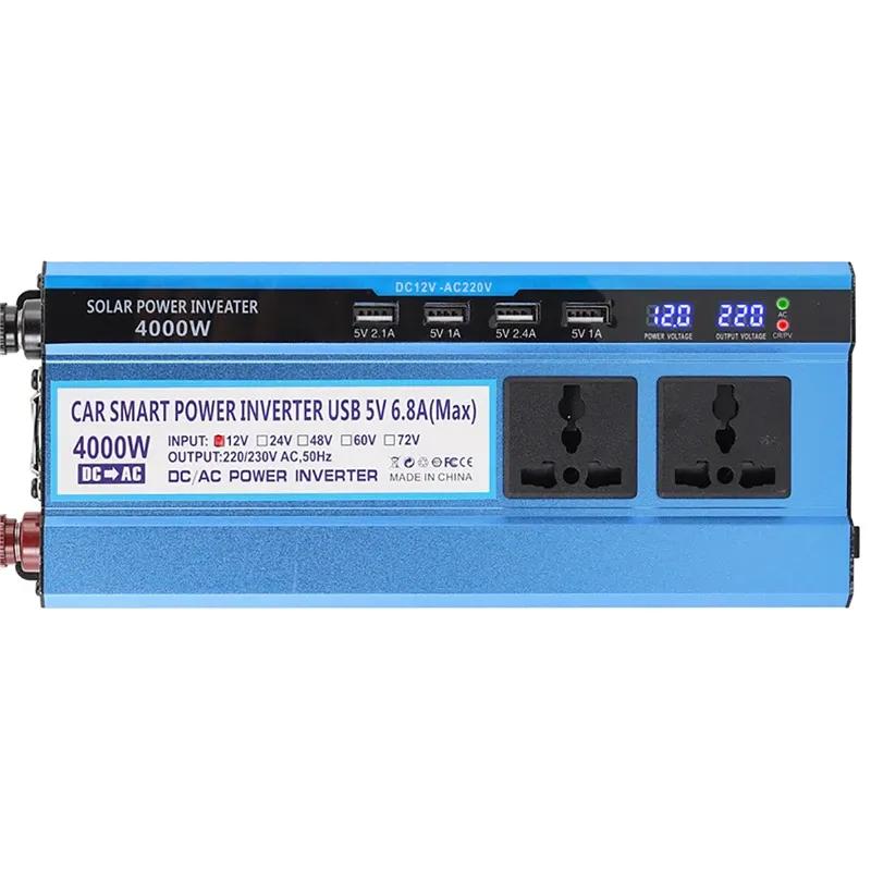Modified Sine Wave Inverter 3000/4000/5000W Voltage Transformer 4 USB Ports LCD Display DC 12V/24V TO 220V Inverter Converter