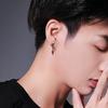 Earrings for Men and 925 Triangular for Everyday Birthday Gifts for Popular FH.bird Women, Black, Popular, Hypoallergenic, Silver, Earrings, Zirconia,