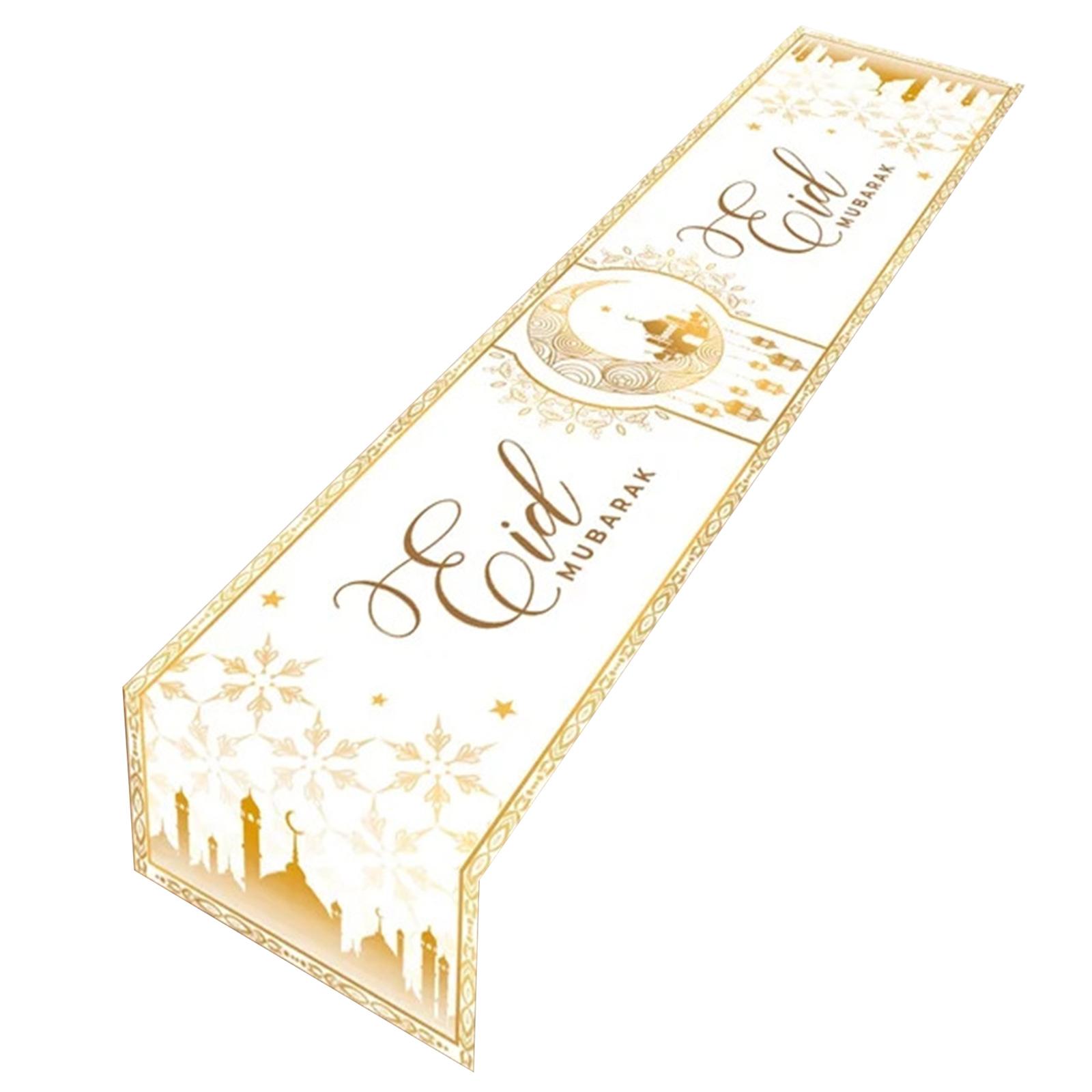 

Ід Мубарак Скатертина Рамадан Прикраса для дому Ісламська Мусульманська вечірка Приналежності Ручна робота Доріжка Сервірування столу 6