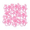 50Pcs Microblading Pigment Ring Cups with Cover for Tattoo Ink Semi Permanent Makeup Eyebrow Glue Container Pink