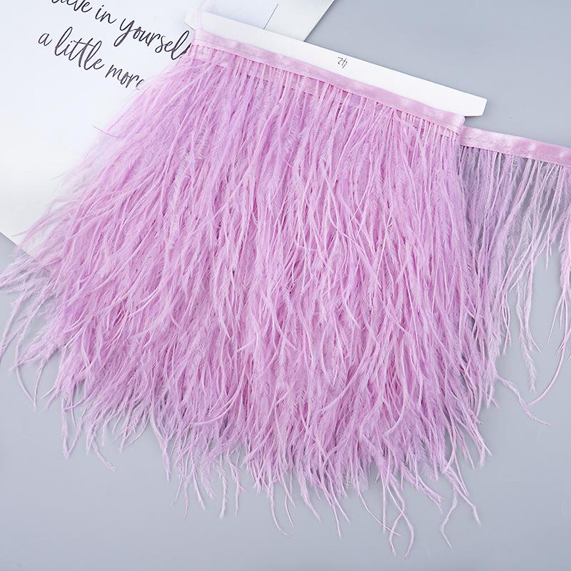 Diy Handmade Accessories Colorful Ostrich Feather Cloth Edge Decorative Accessories Clothing Accessories Wedding Skirt