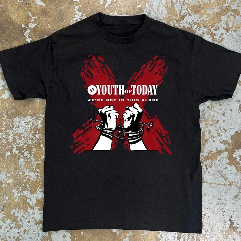 Youth Of Today We re Not In This Alone T-Shirt, Youth Of Today T-Shirt S