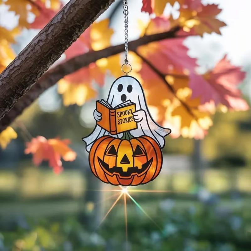 Spookys Acrylic Window Decoration Hanging Ornaments With Halloweens Themes For Indoor Outdoor Use