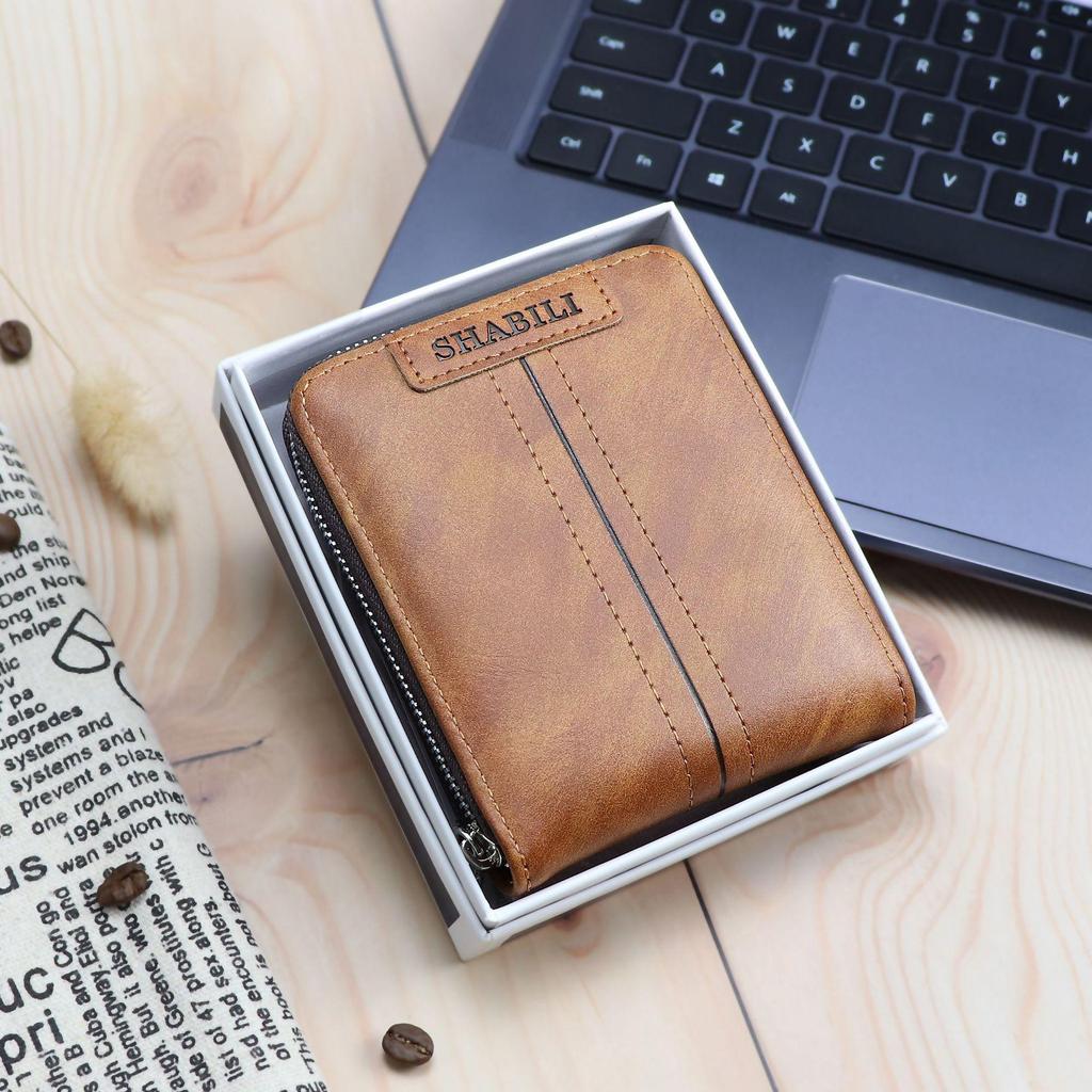 Men's Korean-Style Fashion Wallet: Classic, Large-Capacity, Multi-Card, Horizontal Zipper Design