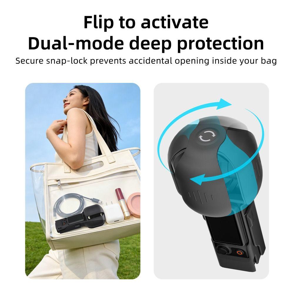 No-Removal Design Flip Protective Case Lens Guard for DJI Osmo Pocket 4 3 Gimbal Camera Accessories