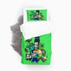 M-Minecraft 100% PolyesterAnime Printed Bedding Set Duvet Cover Queen Cotton Cute Printed Cartoon Quilt Cover